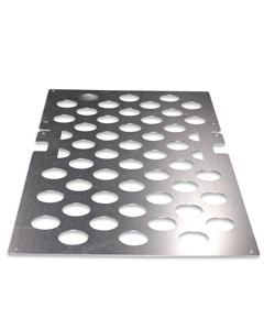 Sheet metal partition outside above nest Step V16 holes